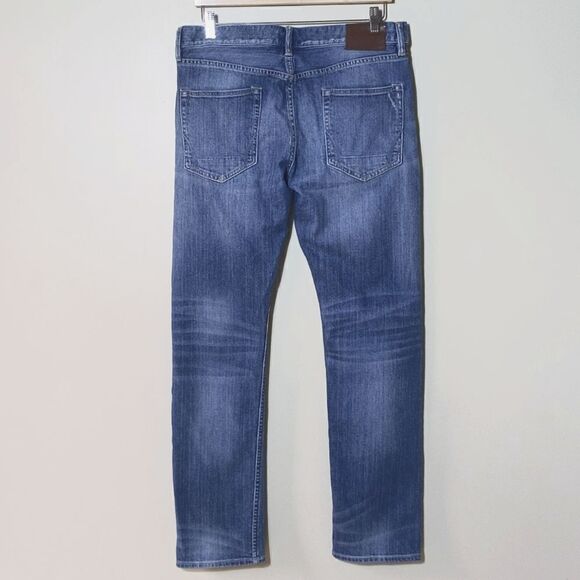 All Saints Reed Straight Leg Jeans Mens Size 32 Distressed Button Fly - Picture 9 of 13